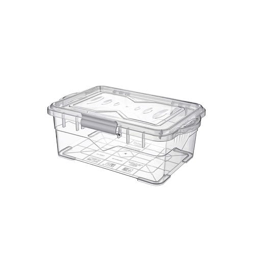 Borox Plastik Numune Saklama Kabı 1 L - Kilit Kapaklı Kutu
