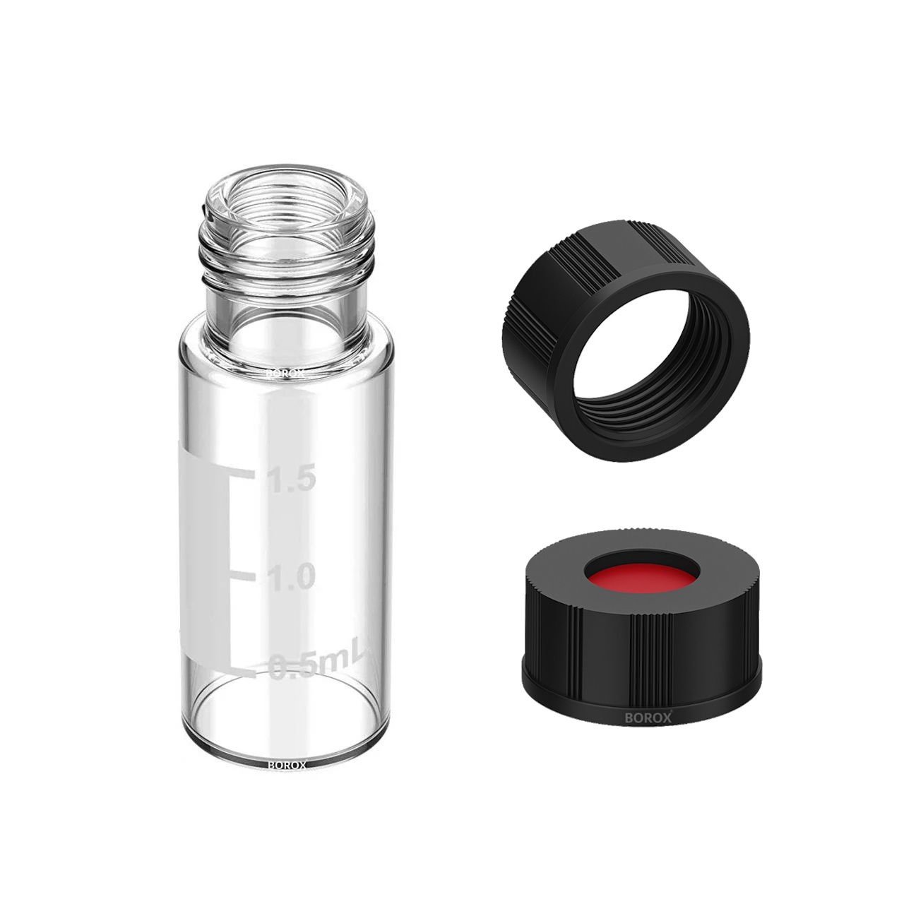 Borox Cam Vial Vida Kapaklı ND9 - Şeffaf 2ml - 100 Adet/Paket