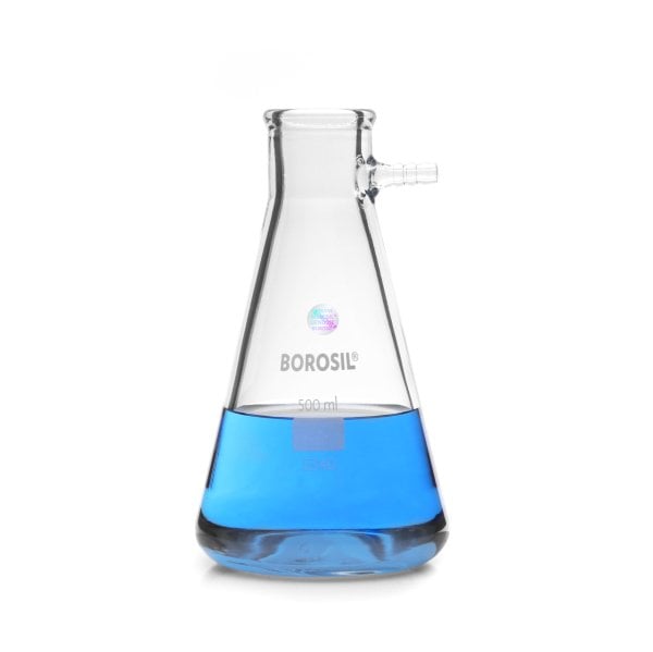 Borosil Cam Nuçe Erlen 500 ml - Cam Yan Kollu Vakum Erleni