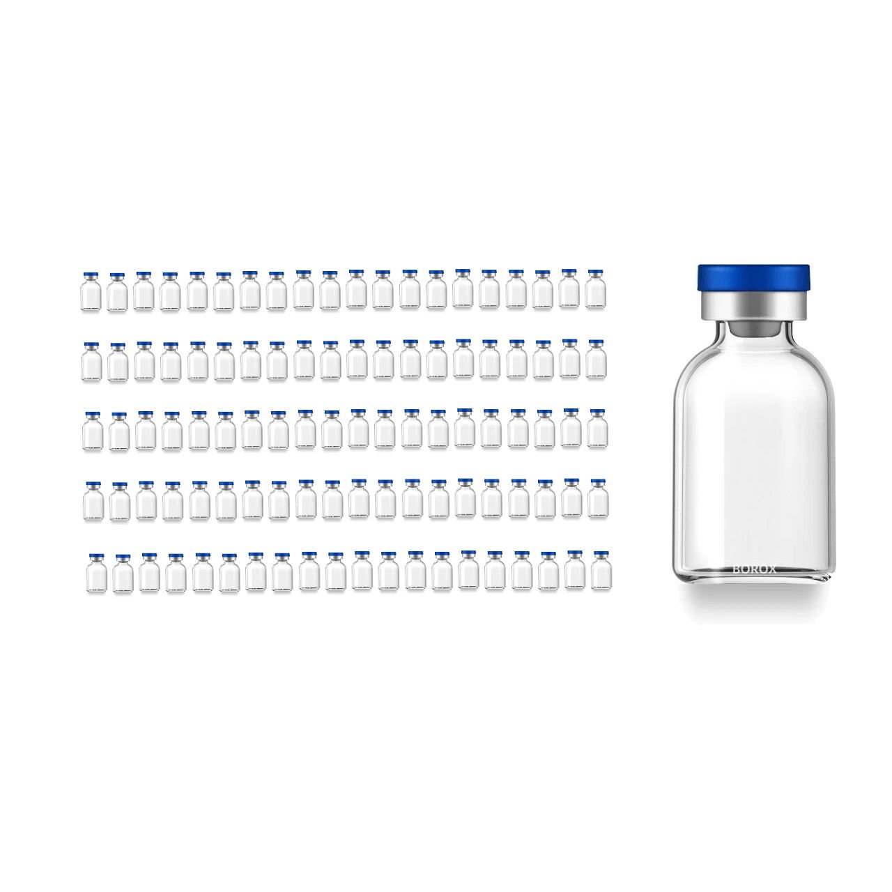 Borox Kapaklı Tıpalı Cam Şişe 25ml - Flakon Şişe 25cc - 100 Adet Toptan