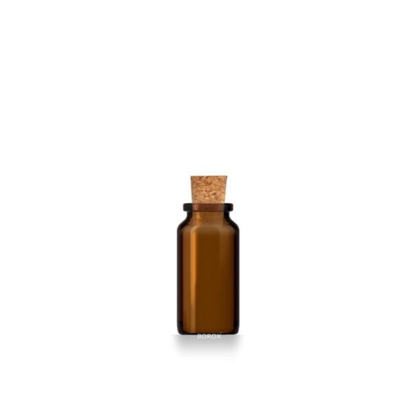 Borox Mantar Tıpalı Amber Cam Şişe - Mini Küçük Şişe 10 ml