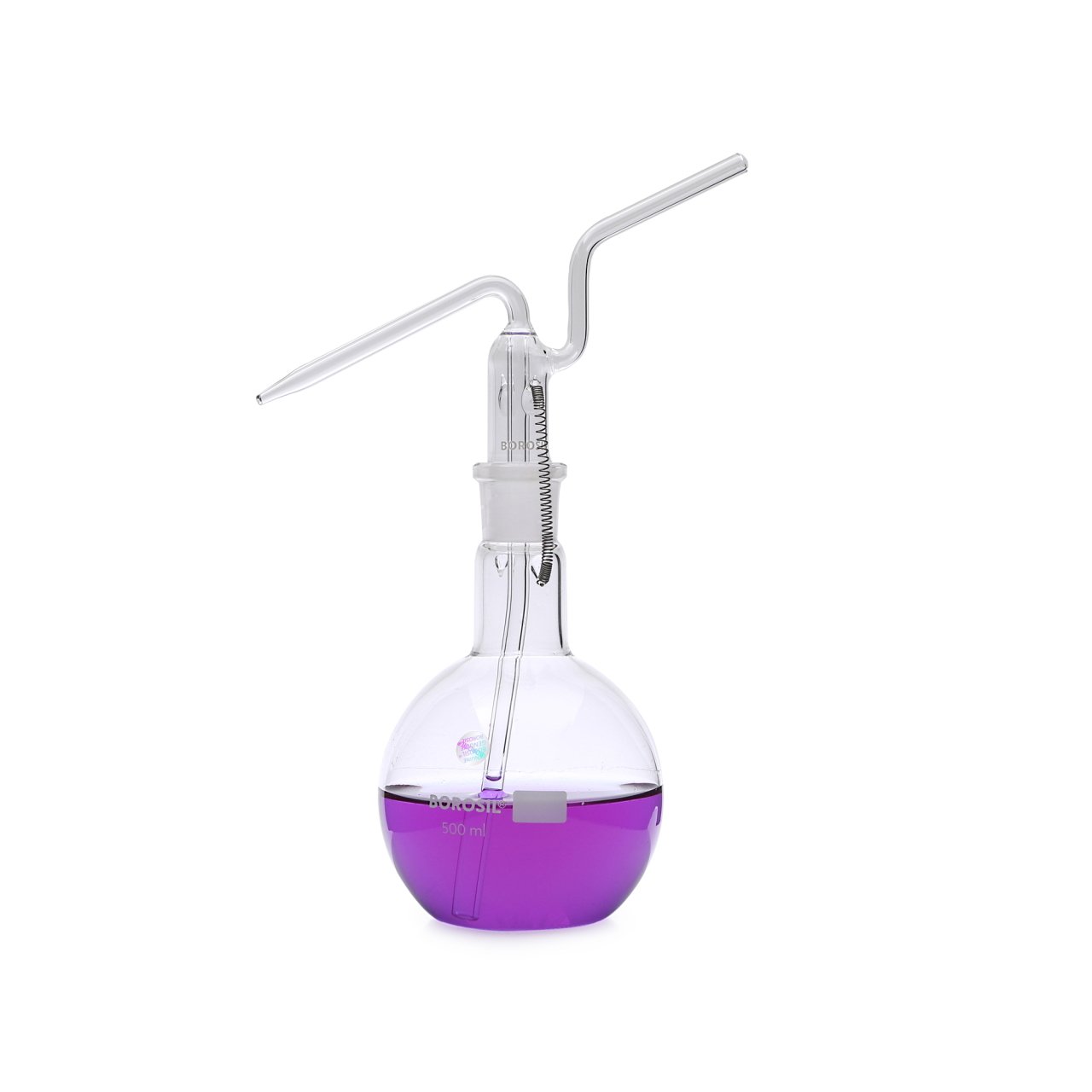 Borosil Cam Piset 500 ml - Yıkama Şişesi - Şilifli Balon