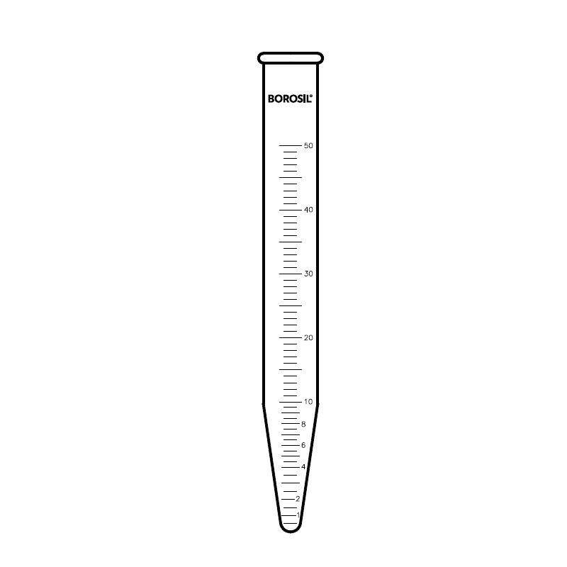 Borosil Cam Santrifüj Test Tüpü 17x120mm Dibi Konik Dereceli