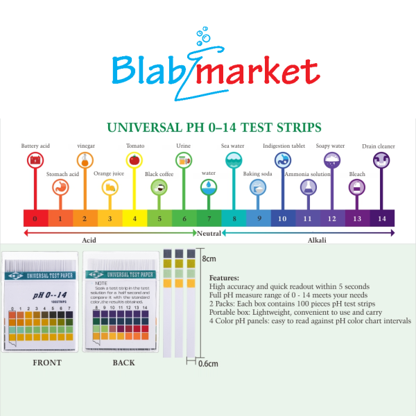 pH Kağıdı - İndikatör Test Kağıtları 0-14 pH Metre - 50 Adet