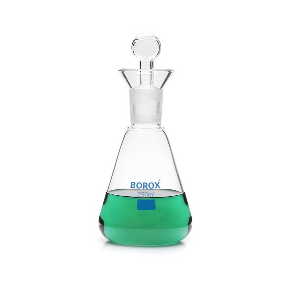 Borox Cam Erlen 250 ml - İyot Erleni Cam Kapaklı NS24/29