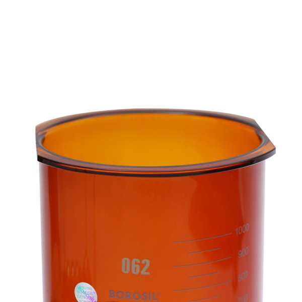 Borosil Cam Beher 1000ml Amber - Dissolüsyon Cihazı Kabı