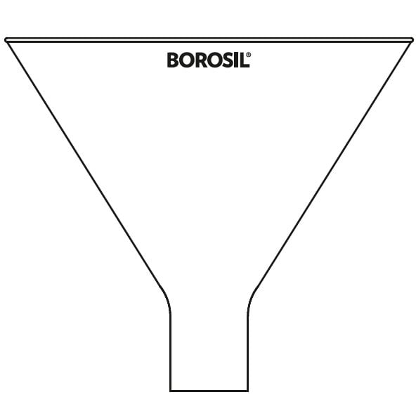 Borosil Cam Huni 150 mm - Geniş Ağızlı Huni - Toz Hunisi