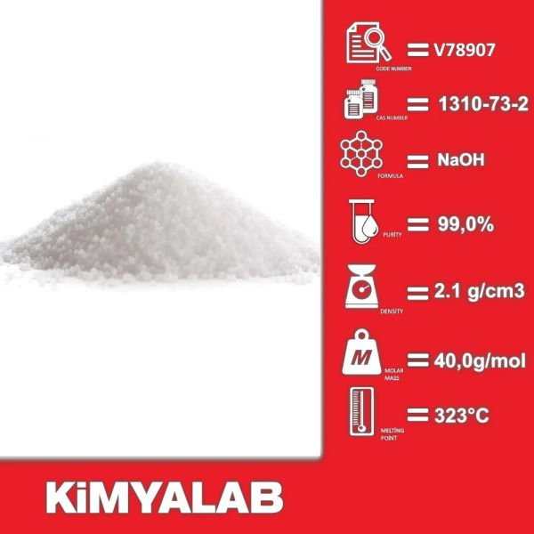Kimyalab Sodyum Hidroksit Boncuk 1 Kg - Kostik - Sodium Hydroxide