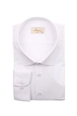 Büyük Beden Uzun Kollu Beyaz Erkek Gömlek 390-002