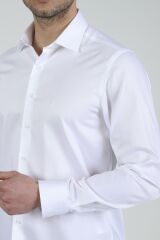 Slim Fit Uzun Kollu Beyaz Erkek Gömlek 480-002