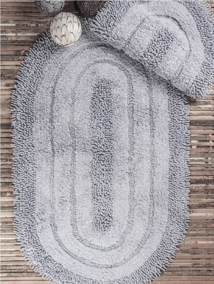 Maco Cotton Efes Tafting 2’li Set Klozet Banyo Paspası Gri