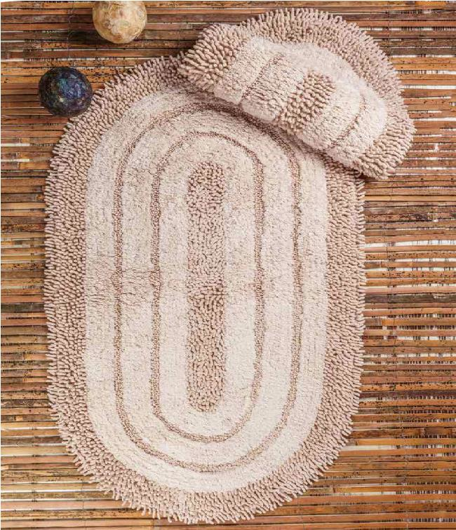 Maco Cotton Efes Tafting 2’li Set Klozet Banyo Paspası Fildişi
