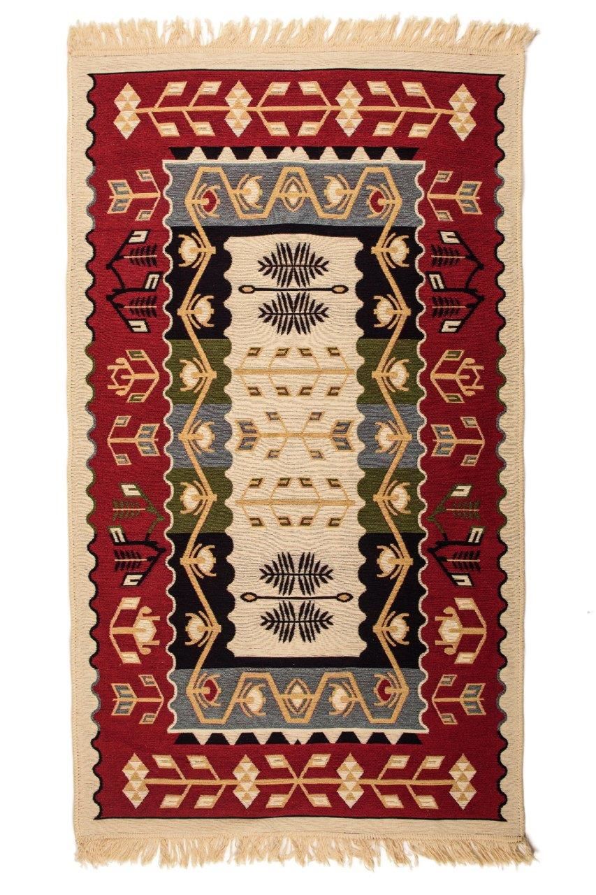 Giz Home Geleneksel Pamuklu Çift Taraflı Kilim Halı Başak