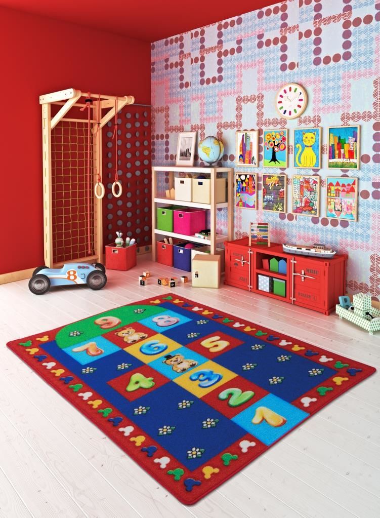Confetti Hopscotch Çocuk Odası Anaokulu Seksek Oyun Halısı