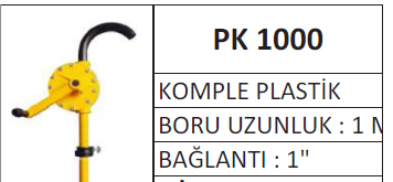 KOLLU VARİL POMPALARI - PK 1000