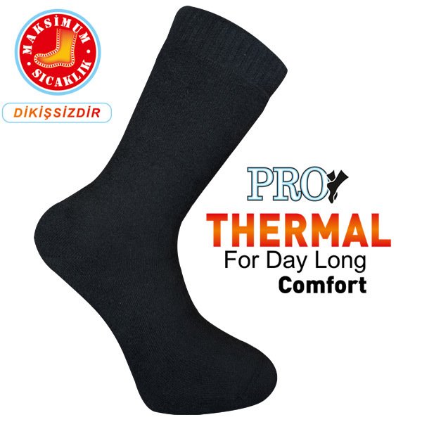 19601 Termal Havlu Erkek Çorabı Siyah 41-44