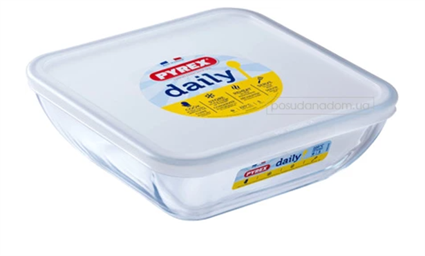 Pyrex 319P000/3044 Kare Fırın Kabı Cam + Kapak 20x20 cm 1,6 L