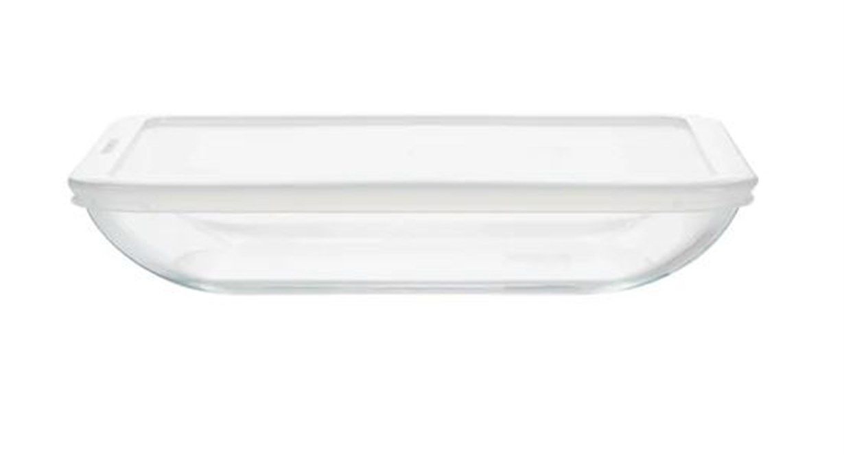 Pyrex 342P000/3046 Dikdörtgen Cam Fırın Kabı + Kapak 22x17x6 cm