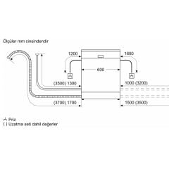 Bosch SMI25DB01T 5 Programlı Ankastre Bulaşık Makinesi