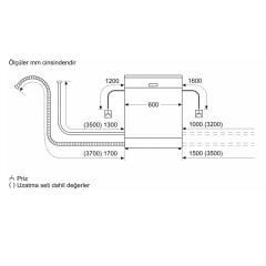 Bosch SMI25DW01T 5 Programlı Ankastre Bulaşık Makinesi