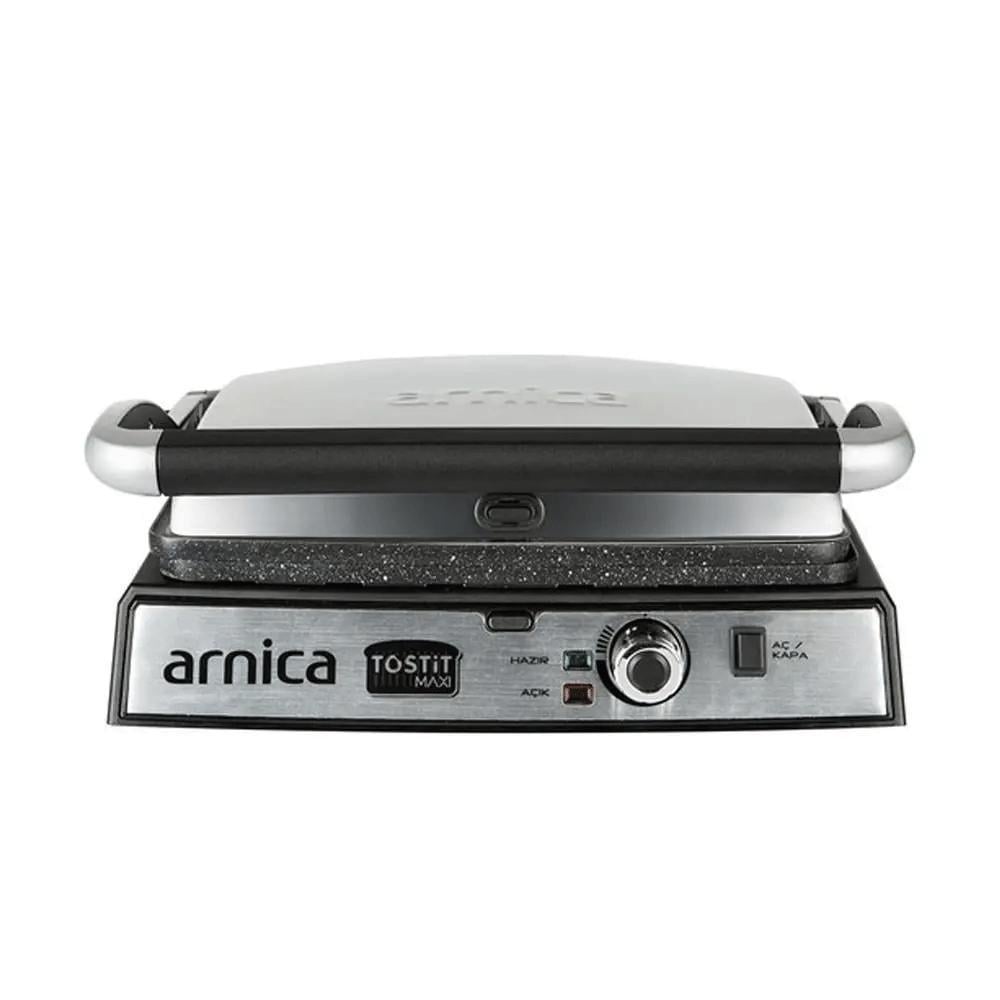 Arnica GH26240 Tostit Maxi 2000 W 6 Adet Pişirme Kapasiteli Teflon Çıkarılabilir Plakalı Izgara ve Tost Makinesi Inox