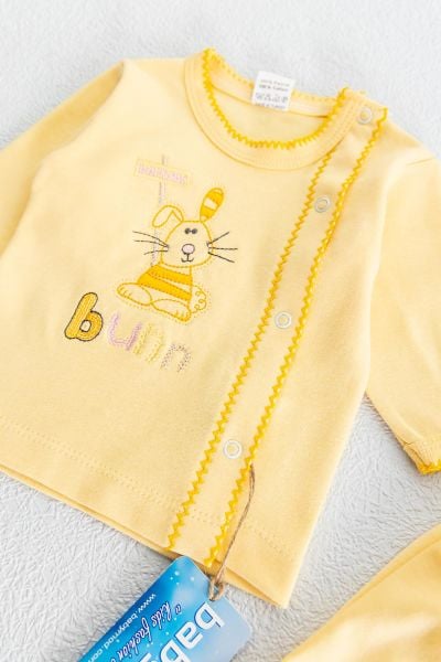 Önden Çıtçıtlı Tavşan Figürlü İkili Bebek Takımı