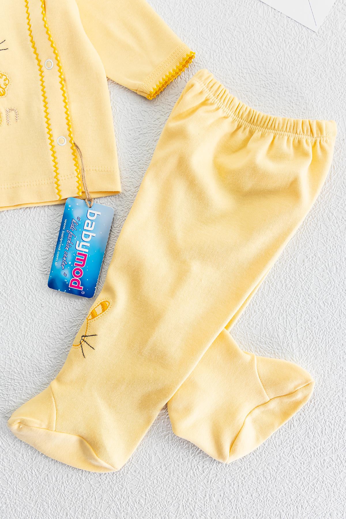 Önden Çıtçıtlı Tavşan Figürlü İkili Bebek Takımı