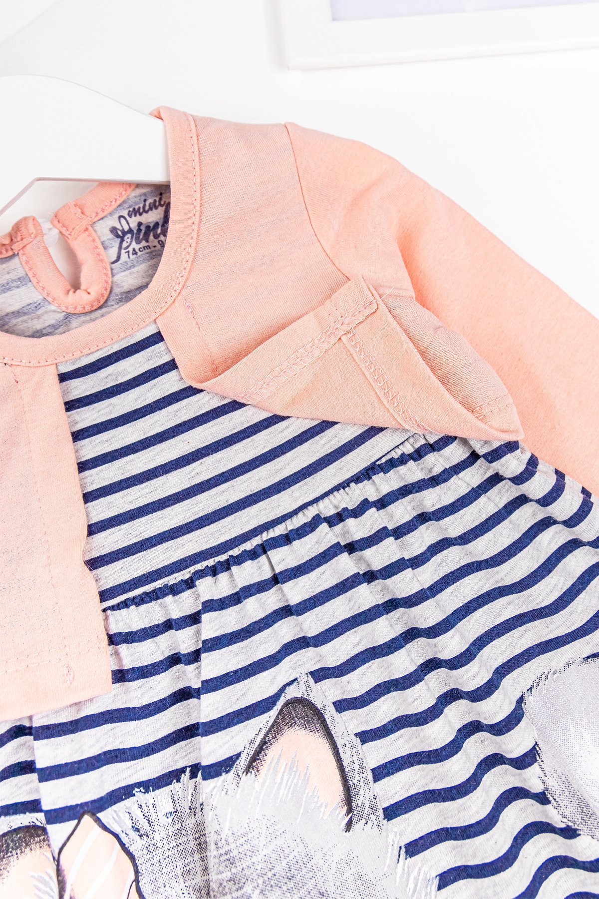 Bolerolu Kedi Baskılı Kız Bebek Elbise