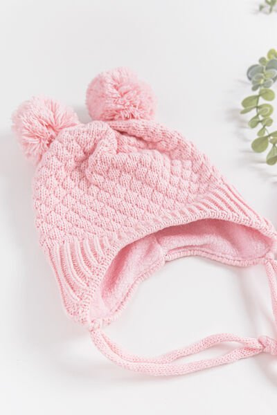 Ponponlu 0-18 Ay Kız Bebek Atkı Bere Eldiven Takımı