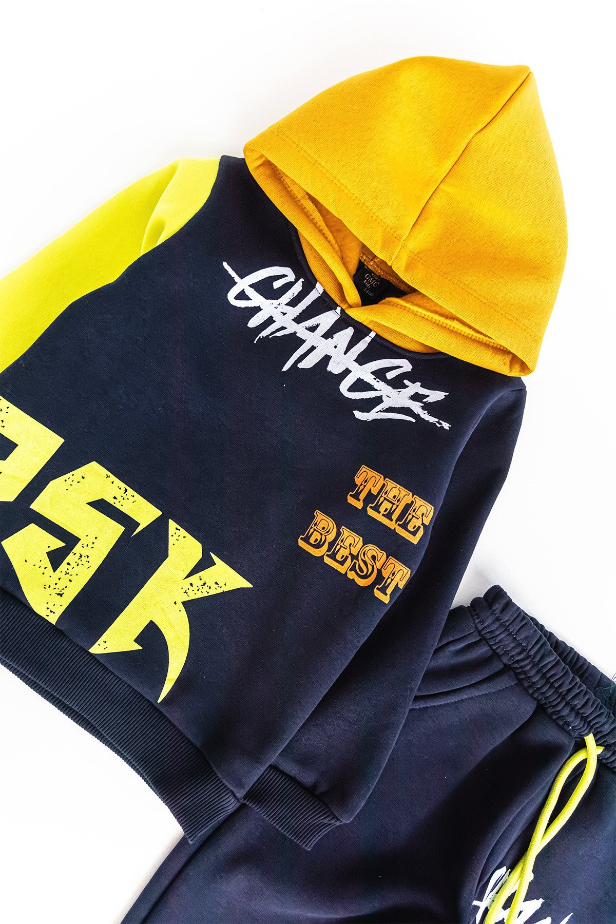 Kapüşonlu Yazı Baskılı Erkek Çocuk Eşofman Takımı