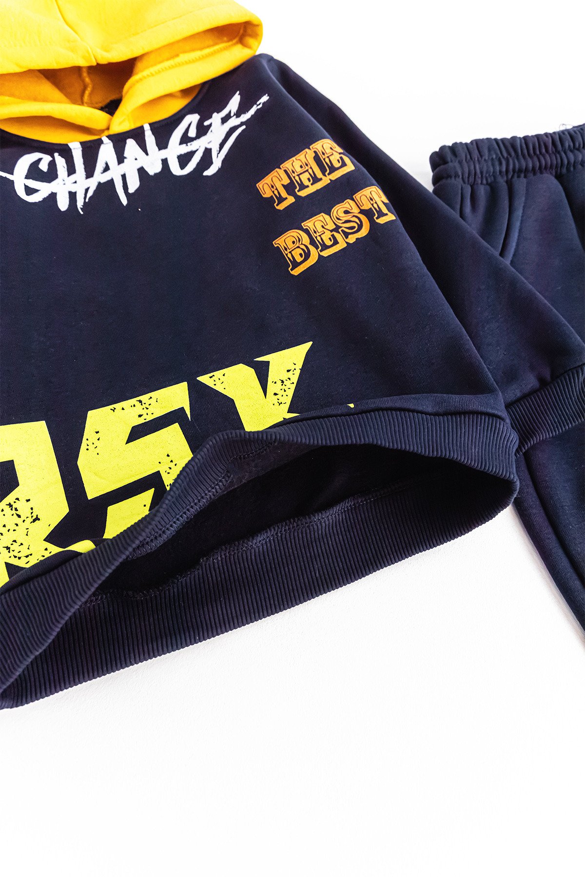 Kapüşonlu Yazı Baskılı Erkek Çocuk Eşofman Takımı