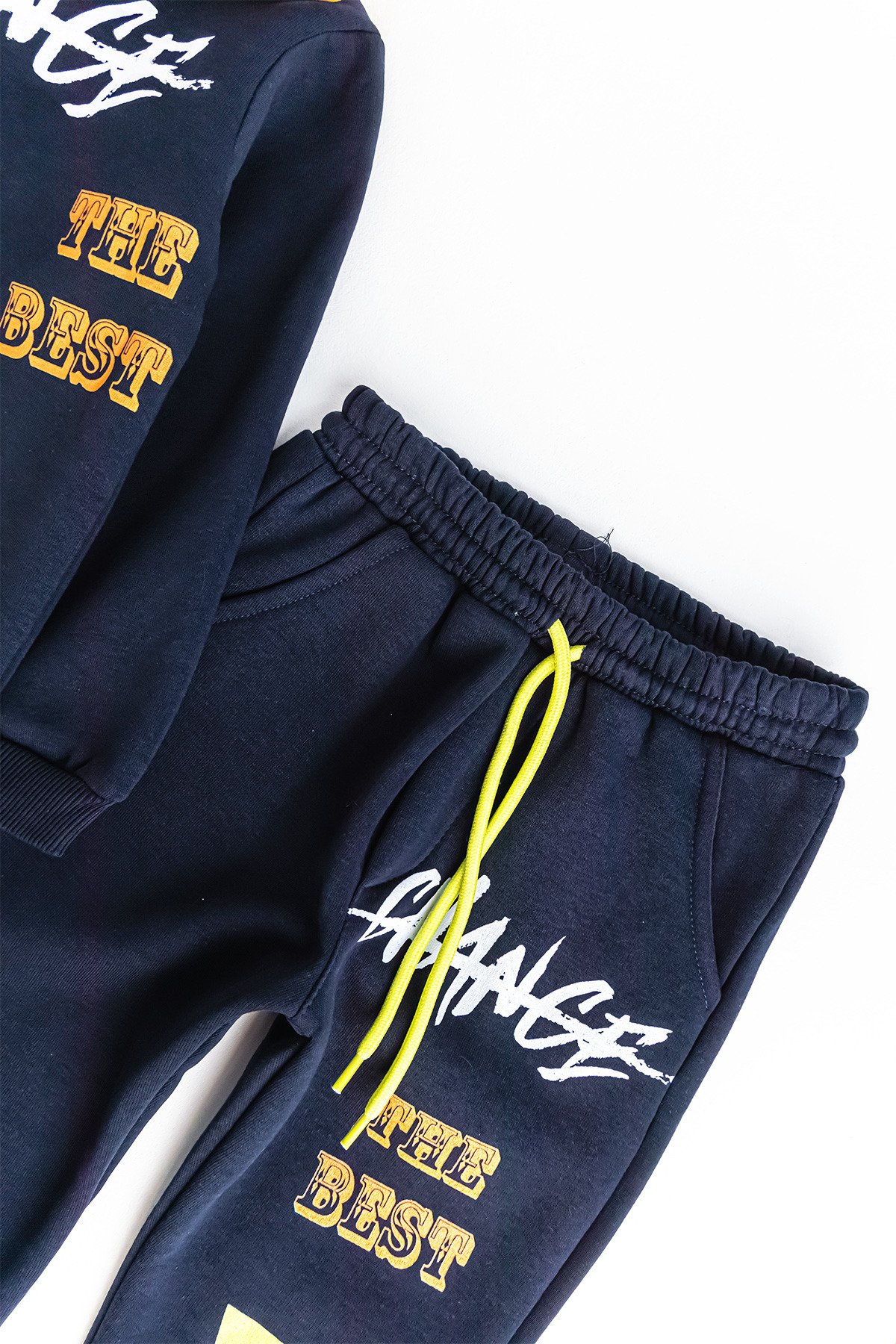 Kapüşonlu Yazı Baskılı Erkek Çocuk Eşofman Takımı