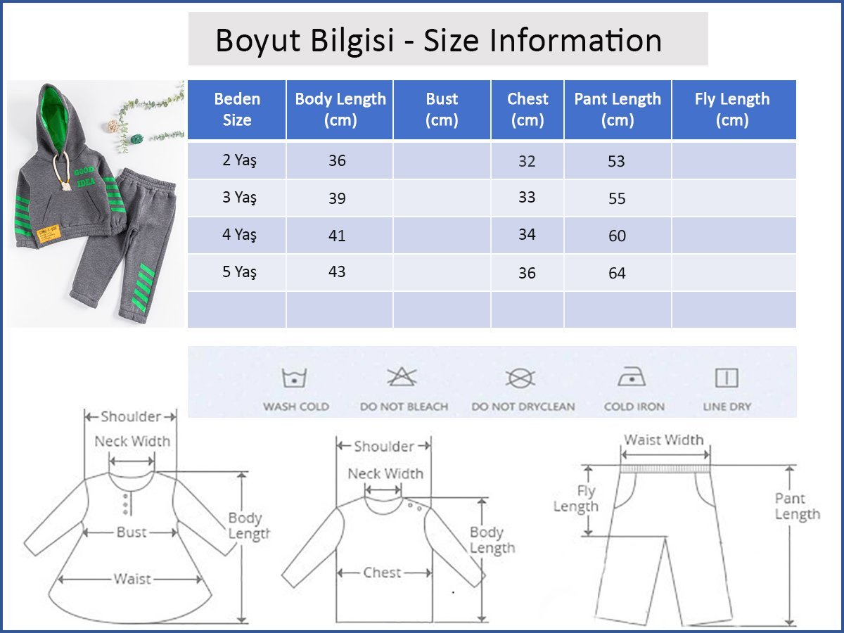 Kapüşonlu Çizgi Şeritli Erkek Çocuk Eşofman Takımı Füme - 4 Yaş
