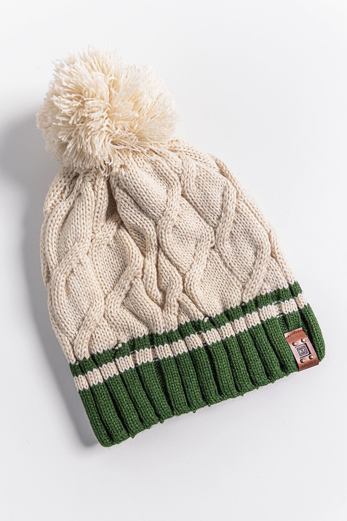 Saç Örgüsü Desenli Ponponlu 9-15 Yaş Erkek Çocuk Bere