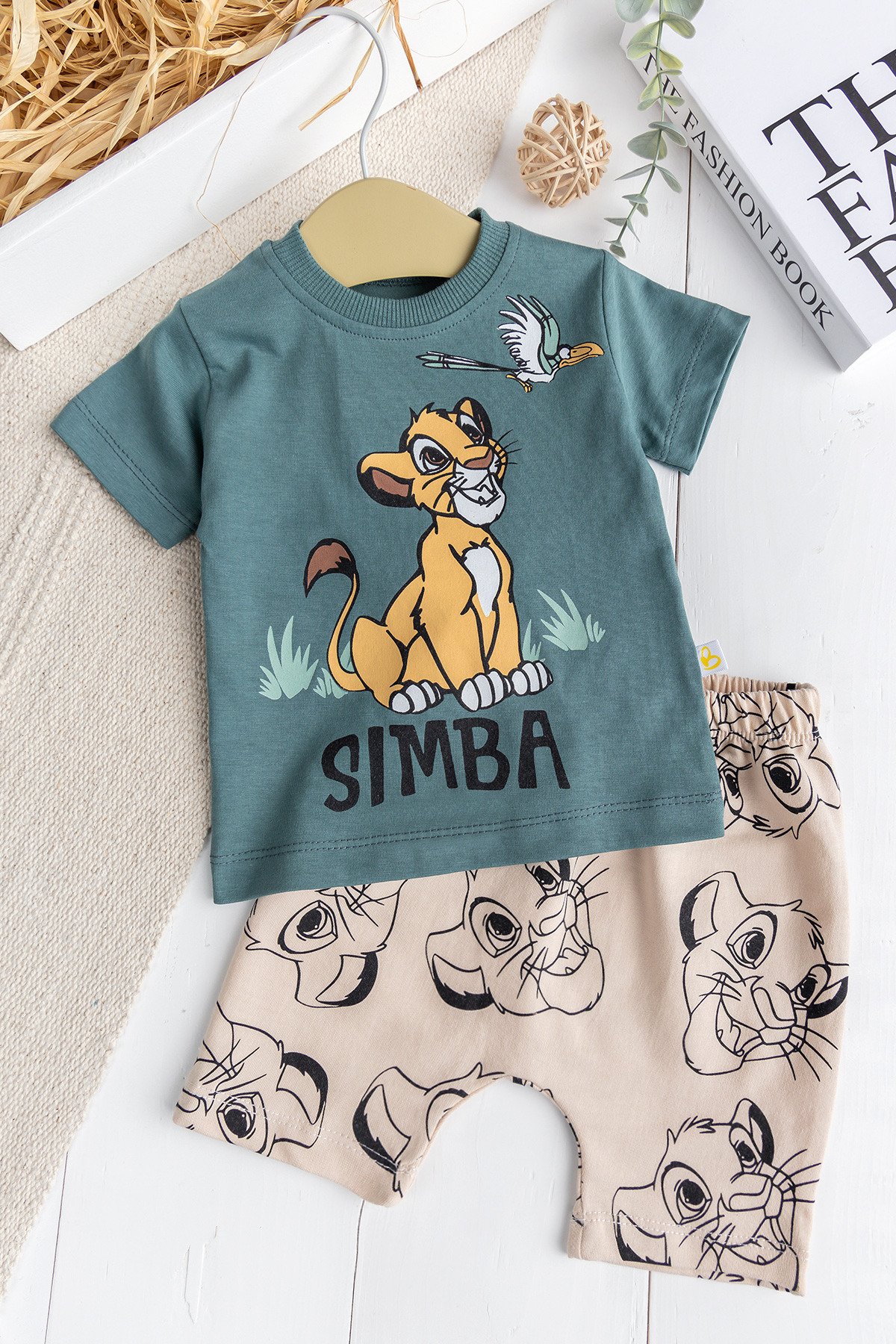 Aslan Fiğürlü 2'li %100 Pamuk Yazlık Erkek Bebek Takım Set