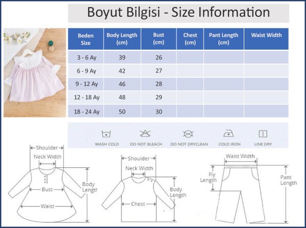 Fisto Detaylı Uzun Kollu Pembe Kız Bebek Elbise