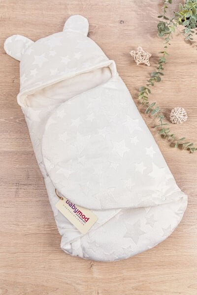 Welsoft Kız/Erkek Bebek Kundak Bebek Battaniye KREM -  Tek Ebat