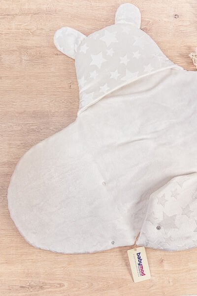 Welsoft Kız/Erkek Bebek Kundak Bebek Battaniye KREM -  Tek Ebat