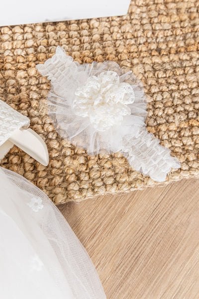 Çiçek Desenli Bandanalı Kız Bebek Abiye Elbise Bebek Mevlütlük