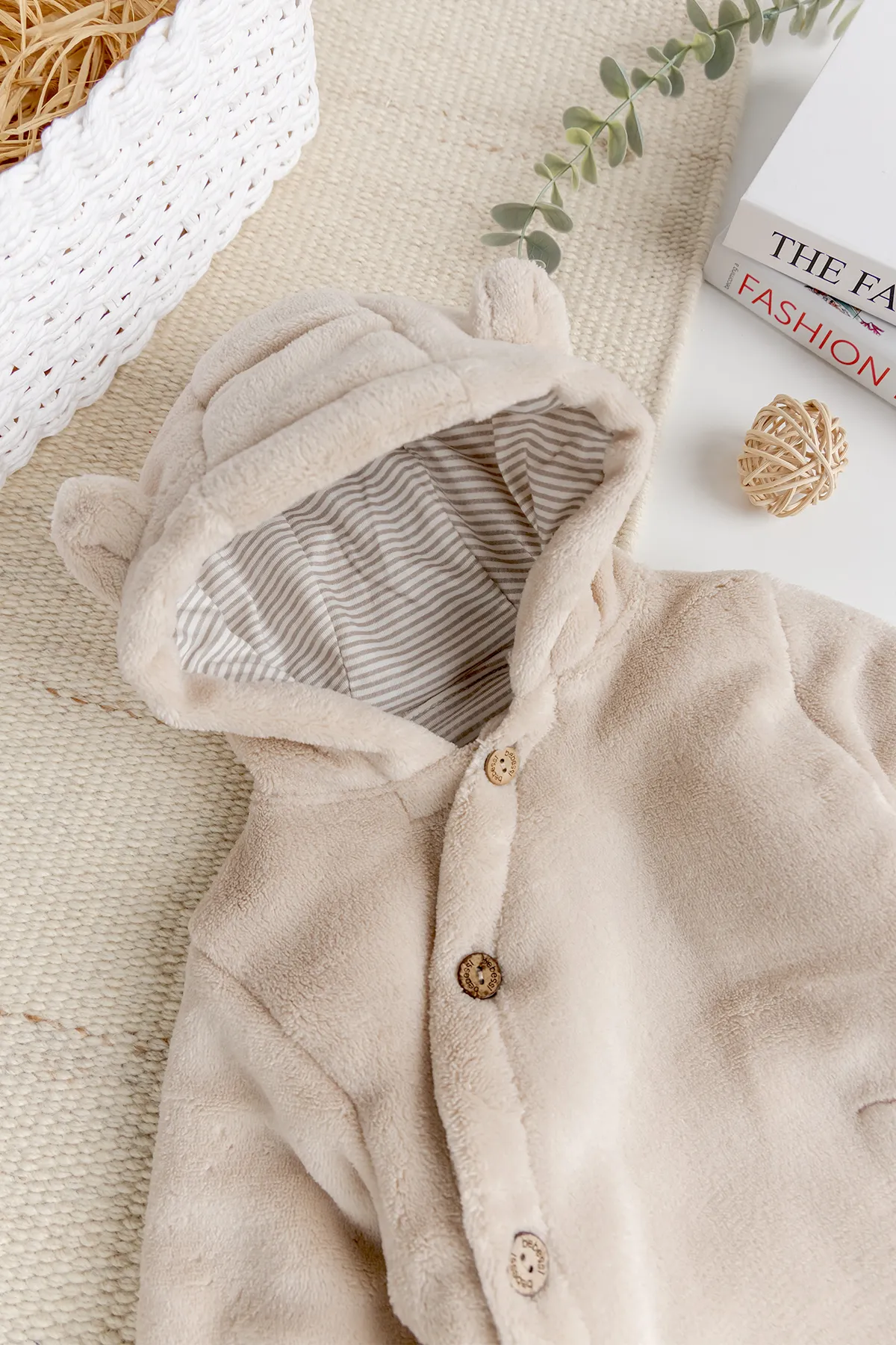 Ayıcık Figürlü Welsoft Peluş Astronot  Kışlık Kız Erkek Bebek Tulum