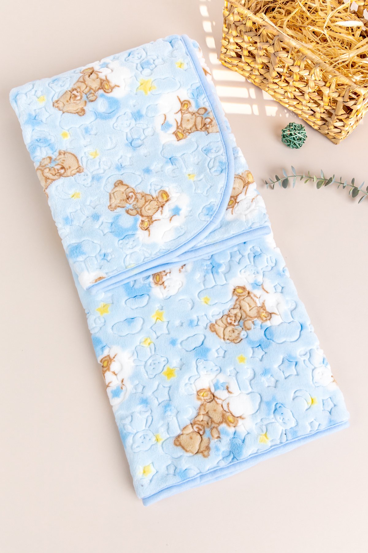 Figürlü Peluş Kız/Erkek Bebek Battaniye