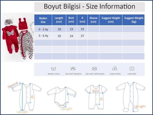 Kelebek İşlemeli Leopar Desenli 2'li Uzun Kollu Pamuklu Kız Bebek Tulum Takım