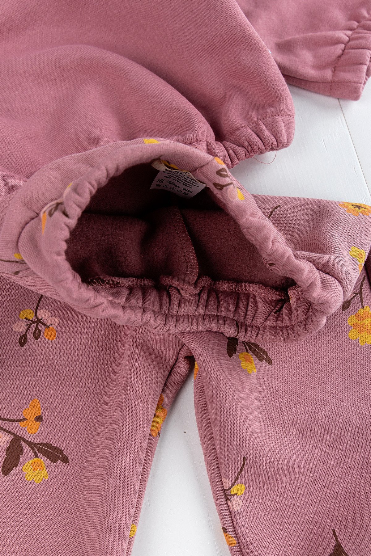 Çiçek Desenli 2'li Kışlık Kız Bebek Takım