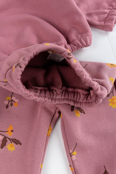 Çiçek Desenli 2'li Kışlık Kız Bebek Takım