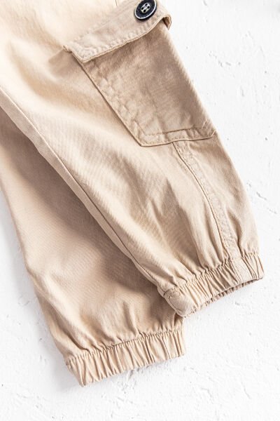 Gabardin Kumaş Erkek Çocuk Kargo Pantolon