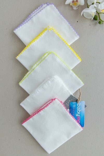 Organik Pamuk Bebek Ağız Silme Mendili 10 Lu Bebek Mendil