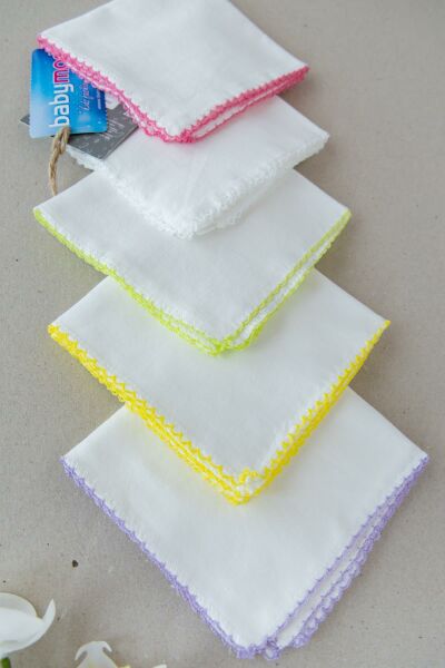 Organik Pamuk Bebek Ağız Silme Mendili 10 Lu Bebek Mendil