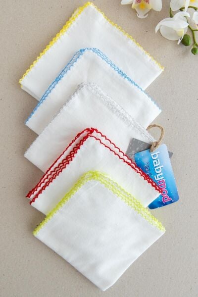 Organik Pamuk Bebek Ağız Silme Mendili 10 Lu Bebek Mendil