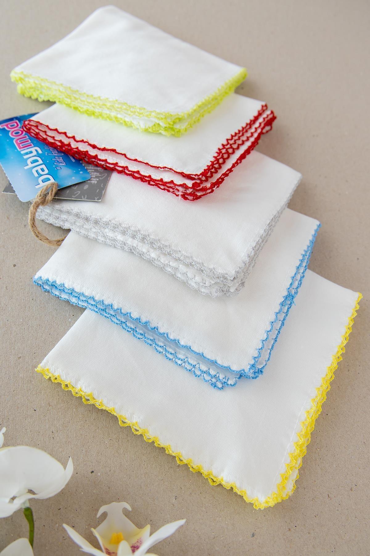 Organik Pamuk Bebek Ağız Silme Mendili 10 Lu Bebek Mendil