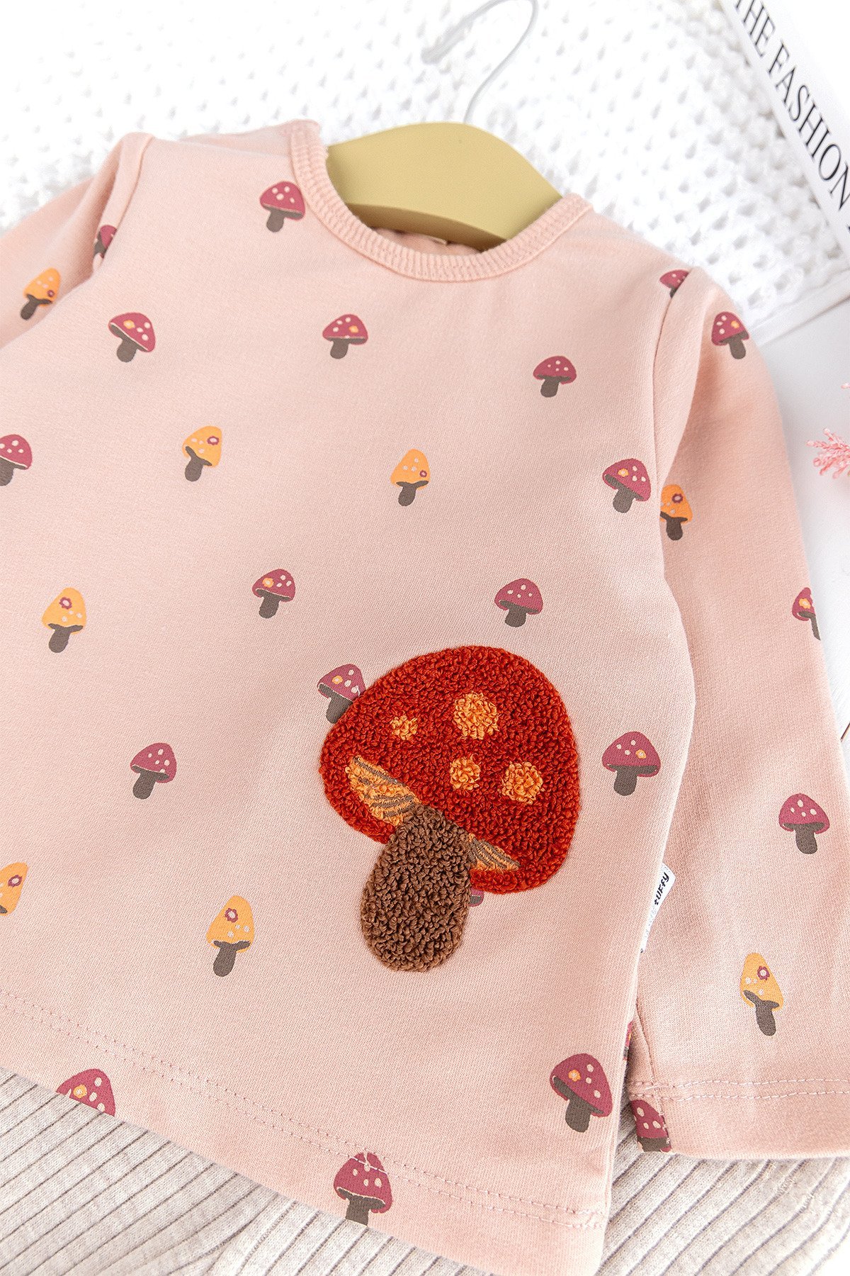 Mantar Desenli Somon 2'li Pamuklu Kız Bebek Takım